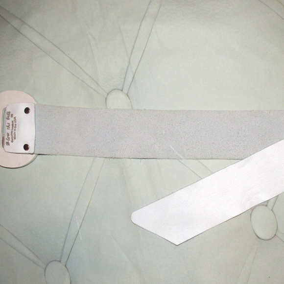 B-Low The Belt genuine leather white belt SMALL - Picture 3 of 8
